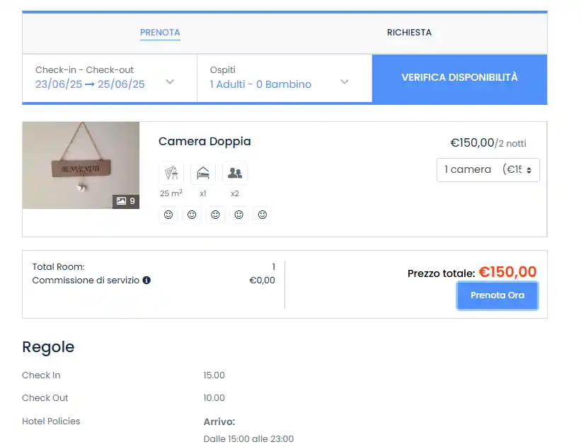 Sito web per Bnb o casa  vacanze a 50 Euro