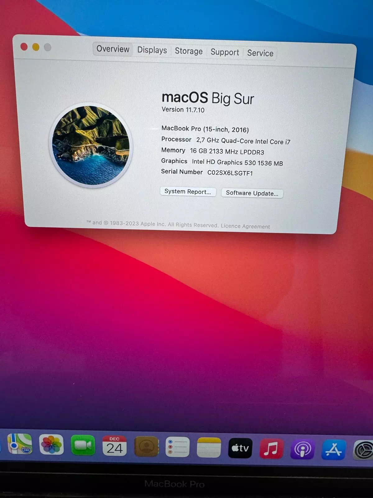 Apple Macbook Pro A1707 2016